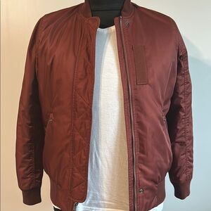 Abercrombie & Fitch men’s Burgundy Bomber Jacket size medium